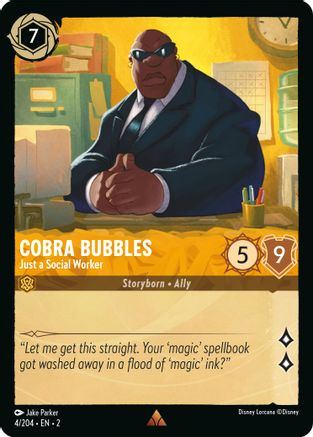 COBRA BUBBLES (JUST A SOCIAL WORKER) - 4/204 - RARE