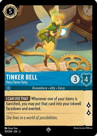 TINKER BELL (VERY CLEVER FAIRY) - 157/204 - SUPER RARE