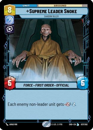 SUPREME LEADER SNOKE - SHADOW RULER - 037/262 - LEGENDARY