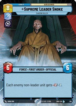 Supreme Leader Snoke - Shadow Ruler (Hyperspace) - 314 - Legendary