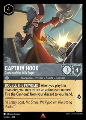 CAPTAIN HOOK (CAPTAIN OF THE JOLLY ROGER) - 173/204 - RARE