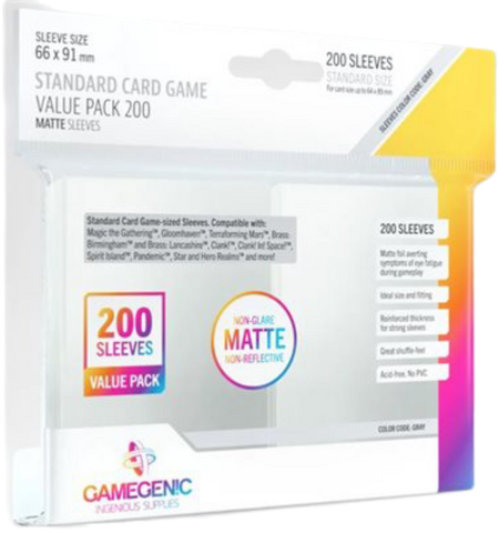 Gamegenic Grey Value Pack MATTE STANDARD CARD SLEEVES 66 X 91 MM