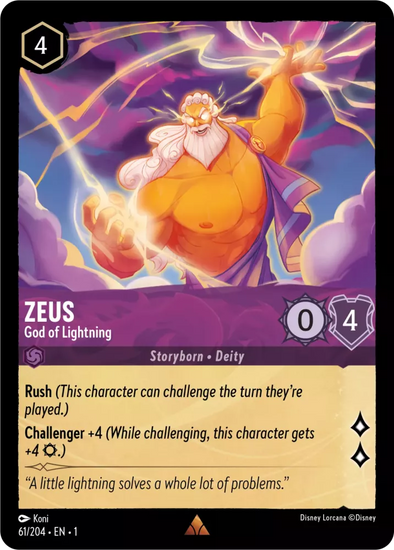 ZEUS (GOD OF LIGHTNING) - 61/204 - RARE