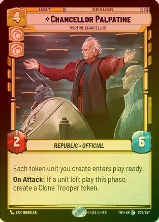 Chancellor Palpatine - Wartime Chancellor - 203/257 - Legendary (Foil)