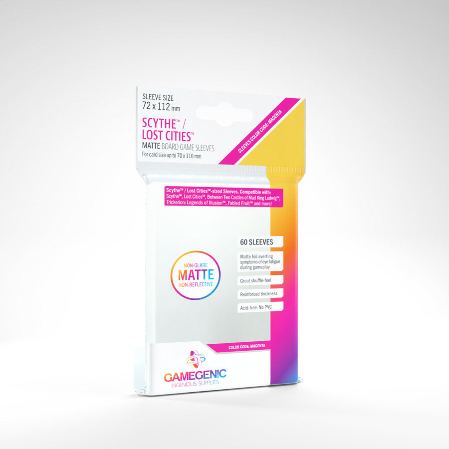 70x110 card sleeves Gamegenic Magenta Matte Sycthe size Card Sleeves 70 x 110